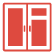 Red icon of kitchen cabinets