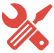 Red icon of a wrench and a screwdriver