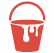 Red icon of a bucket of paint