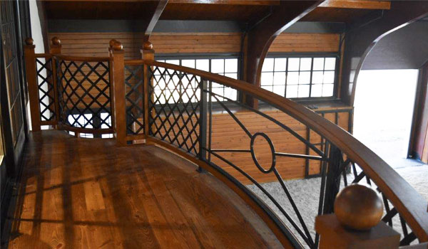 Interior wooden balcony