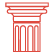 Red icon of a greek pillar